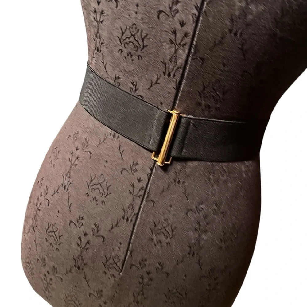 Vintage 80s Gold Toned Fish Scale Stretch Belt Small